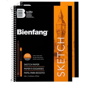 lot 65 image: Bienfang Sketch Pad Small (2-Pack) 100 Sheets of 60lb 90gsm Art Paper, Spiral Bound Sketch Book Drawing Notebook