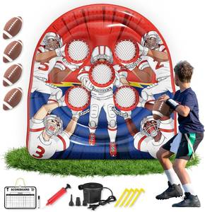 lot 6407 image: $140 6FT Giant Inflatable Football Target Toss Game - Indoor & Outdoor