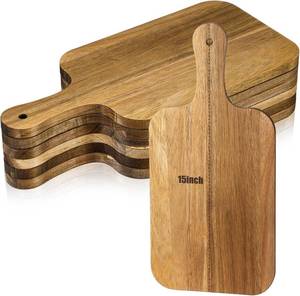 lot 6410 image: $47 Lounsweer 6 Pcs Thick Cutting Boards Wood for Chopping Charcuterie