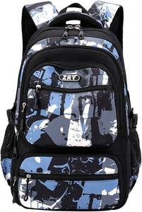 lot 6414 image: JiaYou Men Graffiti Laptop Backpack for Teens, 45L, Blue