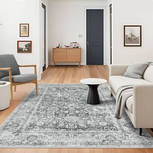 lot 6423 image: $78 Grey 5x8 Area Rug, Machine Washable, Boho, Non-Slip