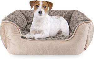 lot 6443 image: JOEJOY Rectangle Dog Bed for All Sizes, Non-Slip, Beige