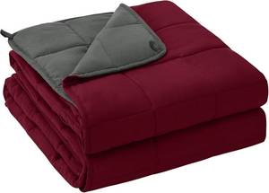 lot 6444 image: $47 yescool Weighted Blanket for Adults 20 lb 60x80 Queen, RedGray