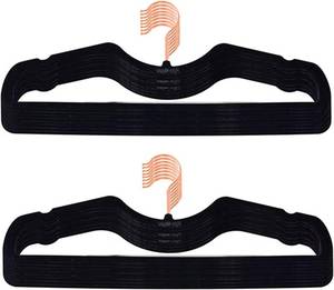lot 6449 image: Velvet Hangers 50 Pack, Slim, 360  Swivel Hook, Non-Slip Felt