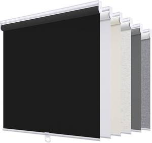 lot 6451 image: $47 Sunoff Blackout Roller Shades Cordless 31.5W x 72H, Black