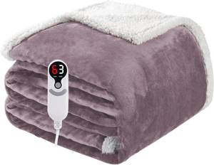 lot 6455 image: Electric Heated Blanket, Overheat Protection, 9 Heat Settings
