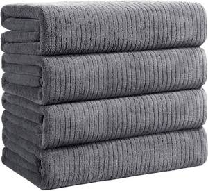 lot 6534 image: Bath Towels Set of 4, Extra Large 35x70 in, Microfiber, Grey