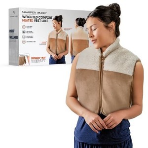 lot 6538 image: $60 Sharper Image Pain Relief Weighted Comfort Heated Vest Luxe
