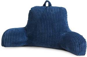 lot 6551 image: Night Reading Pillow Bed Wedge with Arms Back Support Navy