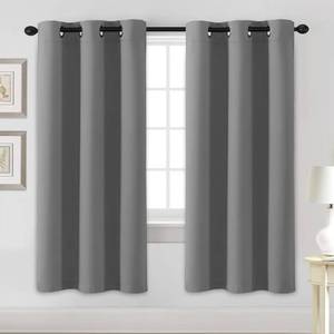 lot 6554 image: H.VERSAILTEX Blackout Curtains 48-Inch Grommet Panels Grey 2-Pack