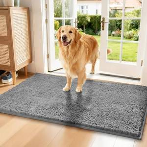 lot 6557 image: $57 Chenille Absorbent Front Door Mat 60x36, Dog Mud Doormat, Non-Slip