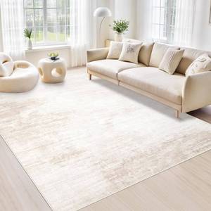 lot 6581 image: $70 6x9 Area Rug, Washable, Modern Abstract, Non-Slip, Beige