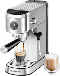 lot 6584 image: $100 CASABREWS CM5418J Espresso Maker 20 Bar, Milk Frother, 34oz Tank