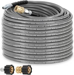 lot 6592 image: $120 YAMATIC 14 4200 PSI Pressure Washer Hose, 100 ft, Non Marking