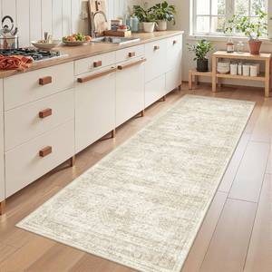 lot 6603 image: Kitchen Runner Rug Non-Slip 2 x 8 for Hallways, BeigeIvory
