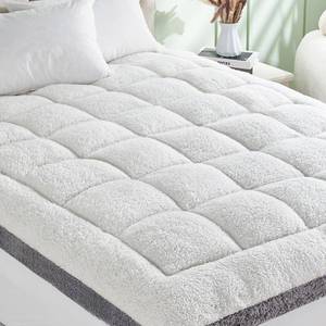 lot 6611 image: $79 Queen size Mattress Topper Sherpa Down Alternative