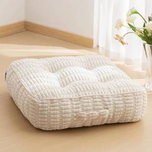lot 6627 image: HIGOGOGO 6 Floor Pillow Cushion, 22x22 Beige