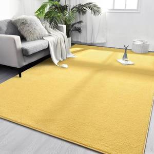 lot 6628 image: FlyDOIT Area Rug 4x6 Yellow, Soft Thick Memory-Foam Indoor Carpet