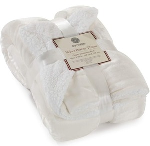 lot 6641 image: Genteele Sherpa Throw Blanket 60x70 IvoryWhite