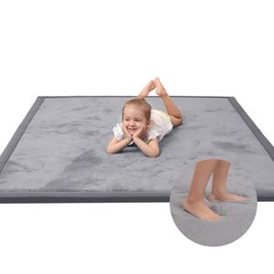 lot 6650 image: $77 Huloo Sleep Play Mat - 1.3 Memory Foam, Tummy Time Dark Gray, 40 x 60