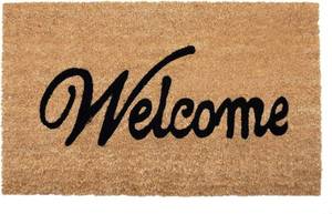 lot 6666 image: NIKKY HOME Coir Doormat Non-Slip Front Door Mat Welcome - 17x30