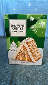 lot 2001 image: Gingerbread Chalet Kit Ready to Build Mini House 28 Count