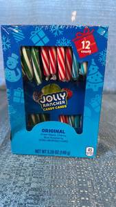 lot 2006 image: Jolly Rancher Candy Canes 12 Count Box Qty 45 boxes.