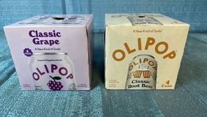 lot 2024 image: OLIPOP Prebiotic Soda 4-Pack Bundle - Grape and Root Beer. 8 count Root Beer. 3 count Classic Grape