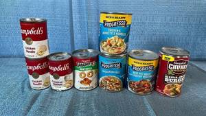 lot 2102 image: Assorted Canned Soup Collection - Campbells and Progresso Variety Pack