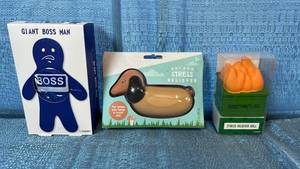 lot 2149 image: Novelty Stress Relief Collection - Boss Man and Hot Dog Stress Toys Set