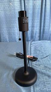 lot 3006 image: Black Metal Table Lamp Base with Pull Chain Socket