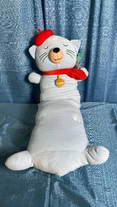 lot 3027 image: Pillowfort Weighted Plush Cat with Red Beret