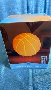 lot 3035 image: Basketball LED Mood Lamp with Remote Control and Acrylic Stand