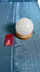 lot 3044 image: LED Globe Light with Bamboo Base