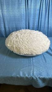 lot 3056 image: Pillowfort Faux Fur Floor Pillow Kids Round White