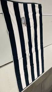 lot 3093 image: Black and White Striped Beach Towel