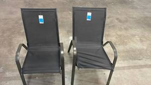 lot 3100 image: Room Essentials Sling Stacking Patio Chairs Set of 2