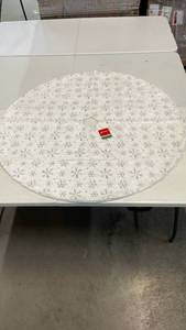 lot 3108 image: White Christmas Tree Skirt with Snowflake Pattern