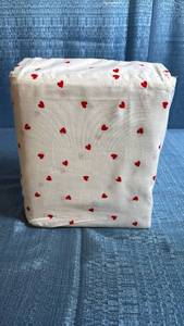 lot 8007 image: Twin Sheet Set with Red Heart Pattern