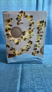 lot 8009 image: West & Arrow Floral Eucalyptus LED Vine String Lights Set