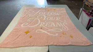 lot 8010 image: Disney Follow Your Dreams Throw Blanket with Star Pattern