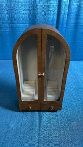 lot 8075 image: Wooden Jewelry Box with Multiple Compartments