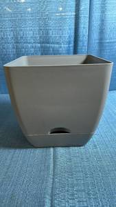 lot 8080 image: Modern Self-Watering Square Planter with Drainage Tray