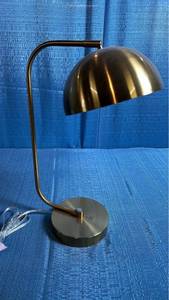 lot 8105 image: Brass Dome Shade Desk Lamp with Touch Control