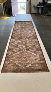 lot 8109 image: Threshold Red Floral Pattern Runner Rug 24x84 Inches