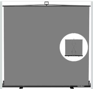 lot 16869 image: RAUBAY 78.7 x 82.7in Large Collapsible Gray Backdrop Screen Portable Retractable Panel Photo Gray Background with Stand for Video Conference, Photographic Studio, Streaming - Retail $219