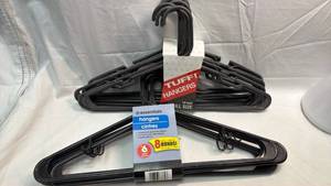 lot 7 image: Black Plastic Clothing Hangers Multi-Pack Bundle