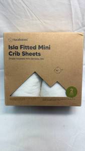 lot 21 image: KeaBabies Isla Fitted Mini Crib Sheets 2 Pack