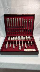 1847 Rogers Bros. Silverplate Flatware Set in Wooden Case