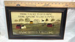 lot 72 image: Home and Family Blessing Framed Wall Art